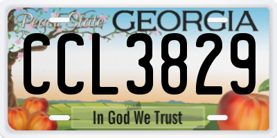 GA license plate CCL3829