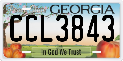 GA license plate CCL3843