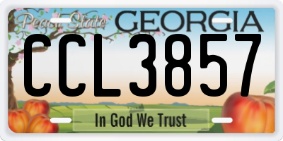 GA license plate CCL3857