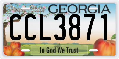 GA license plate CCL3871