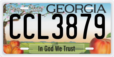 GA license plate CCL3879