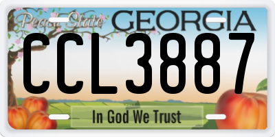 GA license plate CCL3887