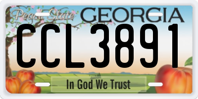 GA license plate CCL3891