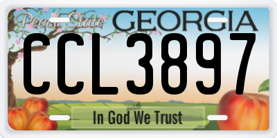 GA license plate CCL3897