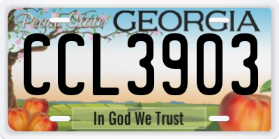 GA license plate CCL3903