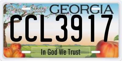 GA license plate CCL3917