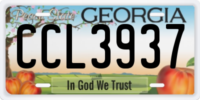 GA license plate CCL3937