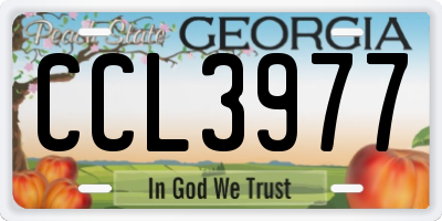 GA license plate CCL3977