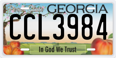 GA license plate CCL3984