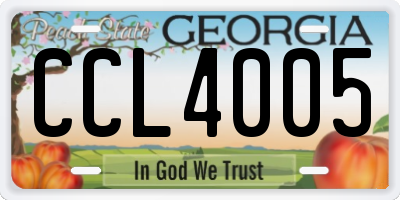 GA license plate CCL4005