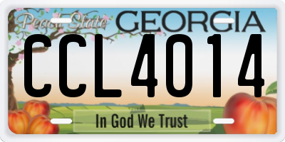 GA license plate CCL4014