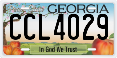 GA license plate CCL4029