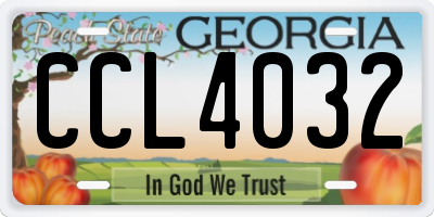 GA license plate CCL4032