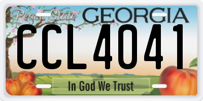 GA license plate CCL4041