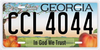 GA license plate CCL4044