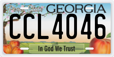 GA license plate CCL4046