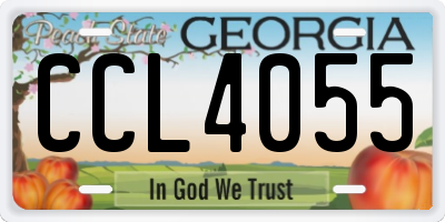 GA license plate CCL4055