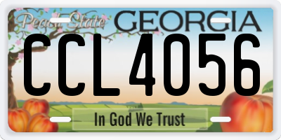 GA license plate CCL4056