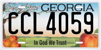 GA license plate CCL4059