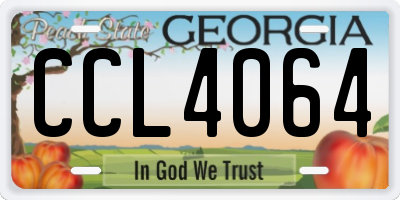 GA license plate CCL4064