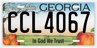 GA license plate CCL4067