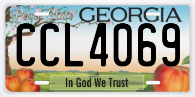 GA license plate CCL4069