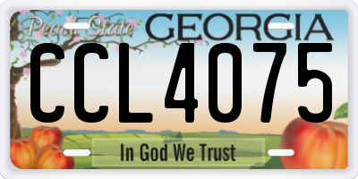 GA license plate CCL4075