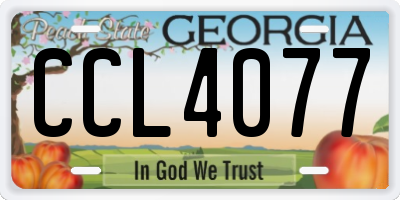 GA license plate CCL4077