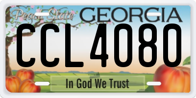 GA license plate CCL4080
