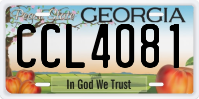 GA license plate CCL4081