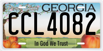 GA license plate CCL4082