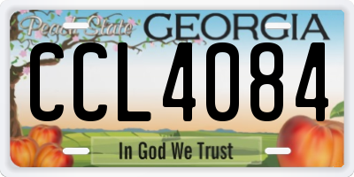 GA license plate CCL4084