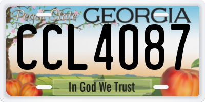 GA license plate CCL4087