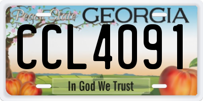 GA license plate CCL4091