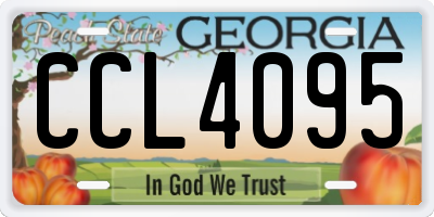 GA license plate CCL4095