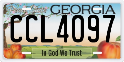 GA license plate CCL4097