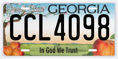 GA license plate CCL4098