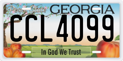 GA license plate CCL4099