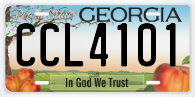 GA license plate CCL4101