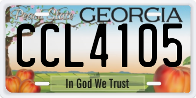 GA license plate CCL4105