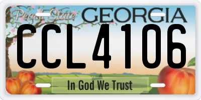 GA license plate CCL4106