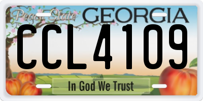 GA license plate CCL4109