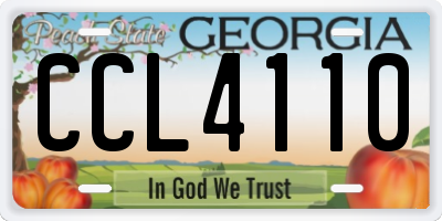 GA license plate CCL4110