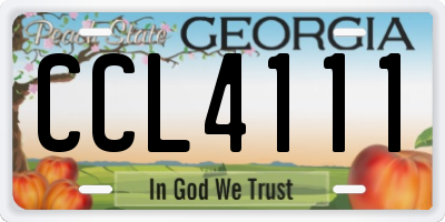 GA license plate CCL4111