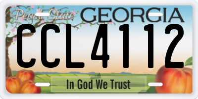 GA license plate CCL4112