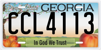 GA license plate CCL4113