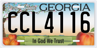 GA license plate CCL4116