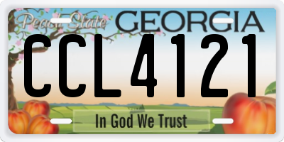 GA license plate CCL4121