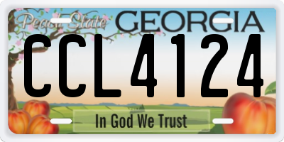 GA license plate CCL4124