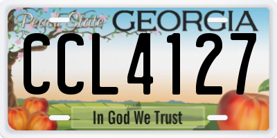 GA license plate CCL4127